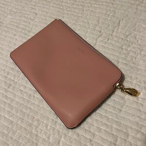 Alexis Bittar leather pouch with hand zipper pull mint condition